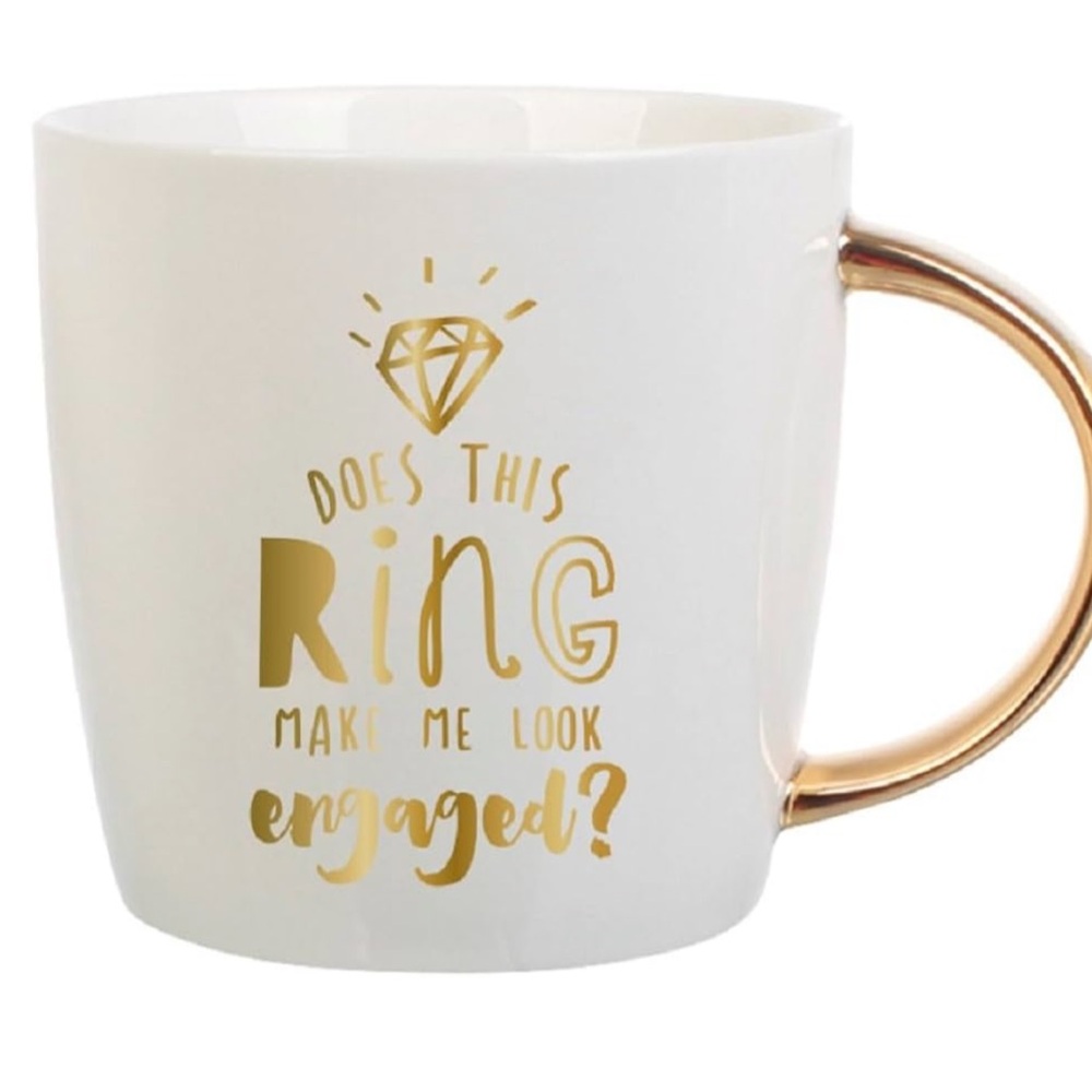Gold and White Engagement Mug
14 oz new in box
